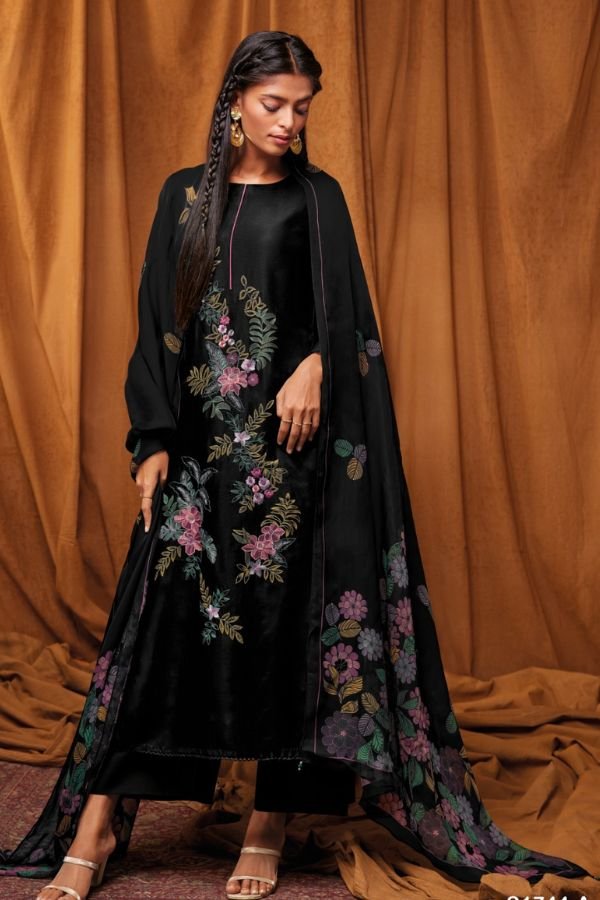 Ganga Fashion Kylie S1744 Russian Silk Designer Suit S-1744-A