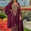 Cinderella Hasrat velvet with embroidery Winter Suit 10391