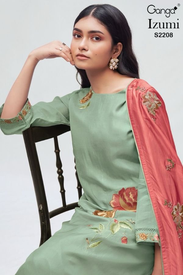 Ganga Fashions Izumi Silk 2pcs Partywear Salwar Suit Catalog