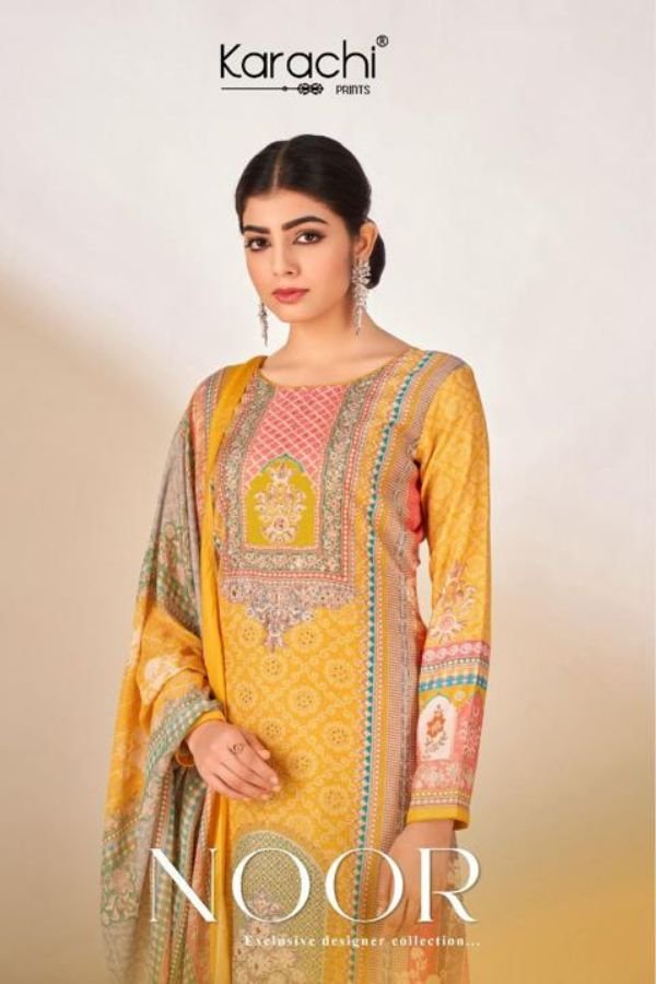 Kesar Karachi Noor Pure Muslin Ladies Unstitched Salwar Suit cover