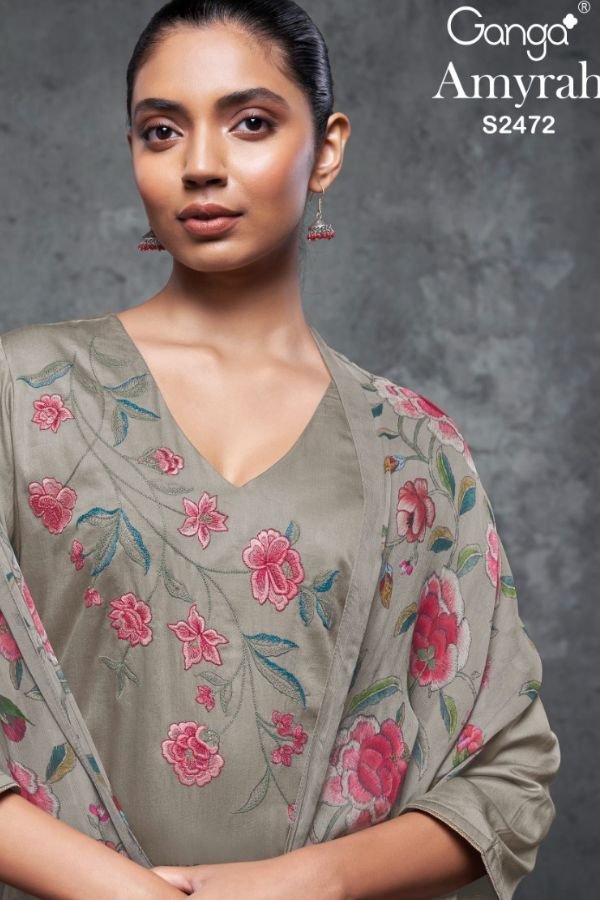 Ganga Fashions Amyrah S2472 Cotton Salwar Suit 4pcs Full Set Catalog (2)