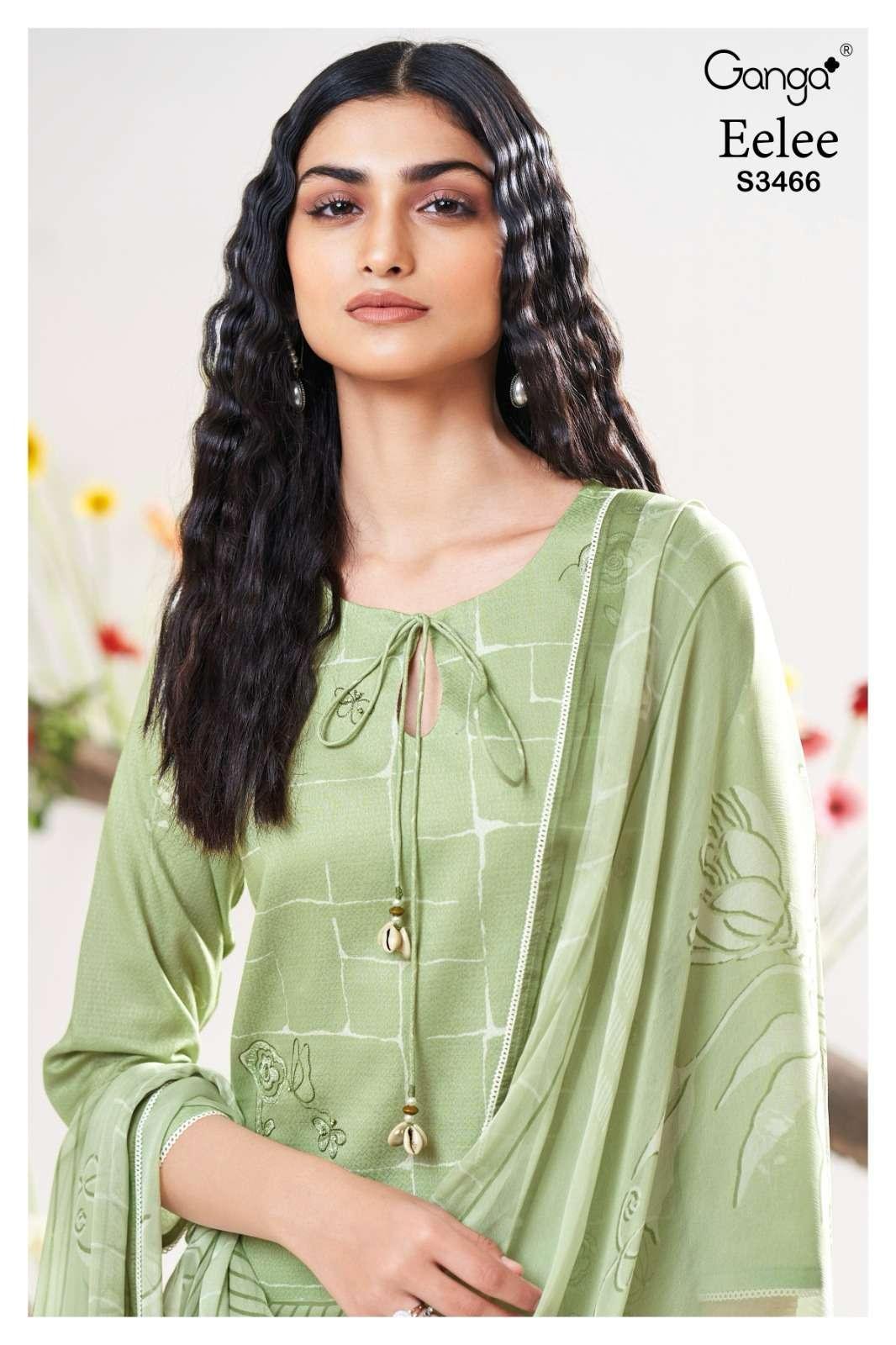 Ganga Fashion Eelee S3466 Cotton Printed 4pcs Suit Catalog