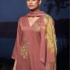 Ganga Fashions Kailani S3494 Cotton Satin Embroidered 4pcs Suit Sets