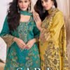 Kesar Karachi Sara Jam Satin Ladies Suit 4Pcs Catalog