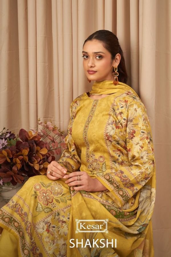 Kesar Karachi Shakshi Jam Satin Ladies Suit 3Pcs Catalog
