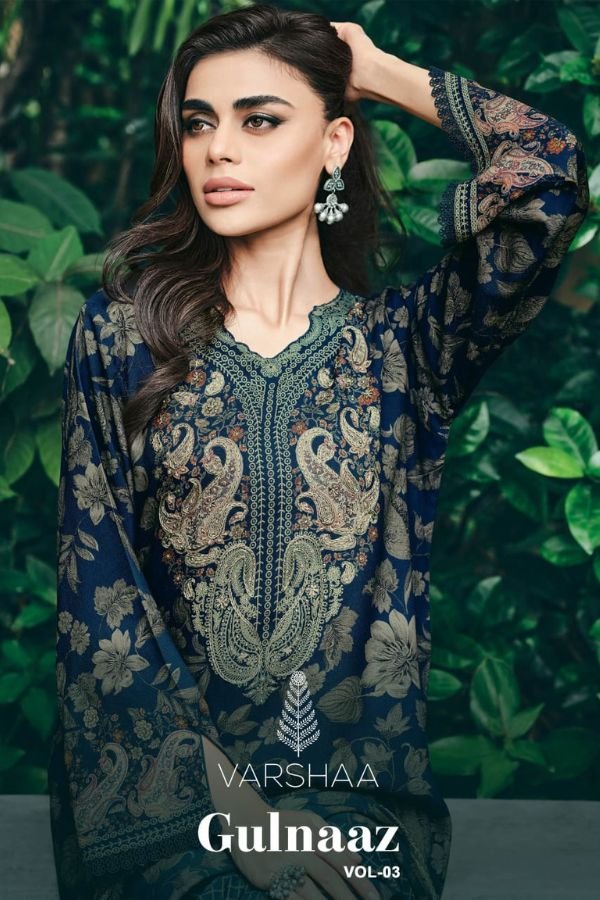 Varsha Fashion Gulnaaz Vol 3 Muslin 6pcs Ladies Suits Catalog