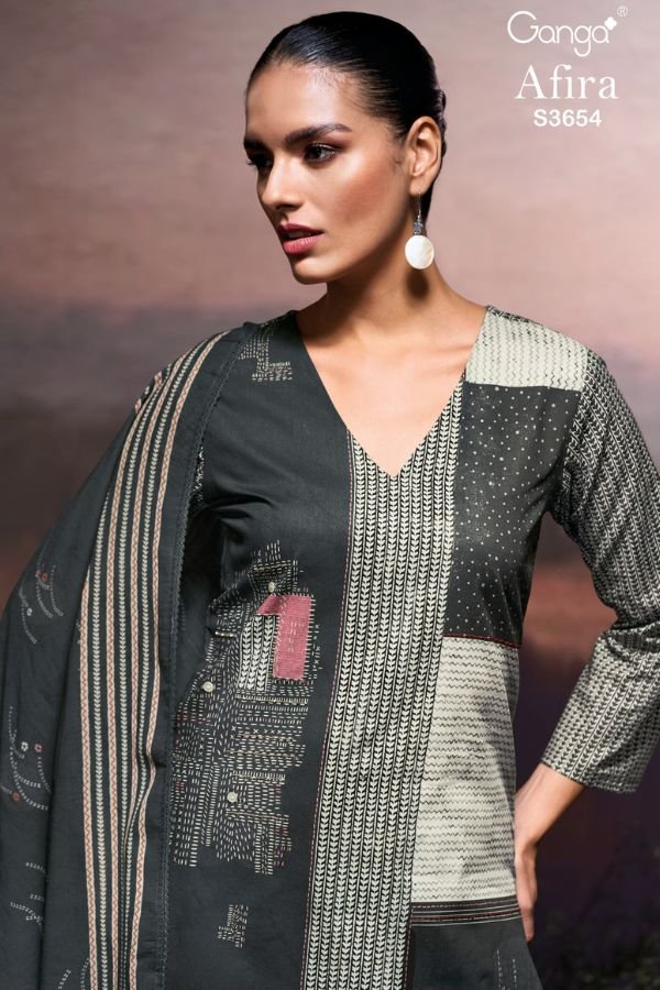 Ganga Fashion Afira S3654 Cotton 4pcs Ladies Suit Catalog