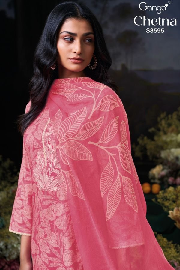 Ganga Fashion Chetna S3595 Cotton 4pcs Ladies Suit Catalog