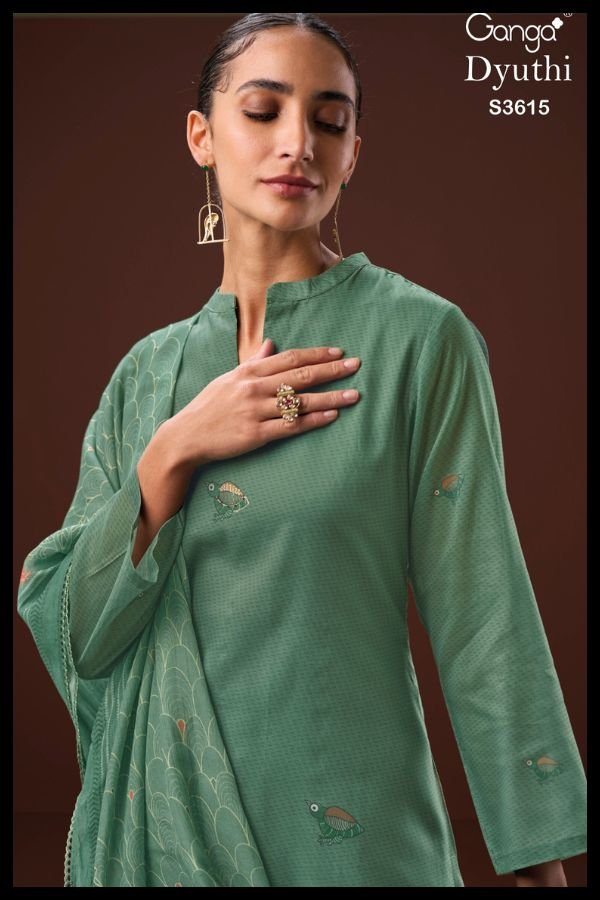 Ganga Fashion Dyuthi S3615 Mul 4pcs Ladies Suit Catalog