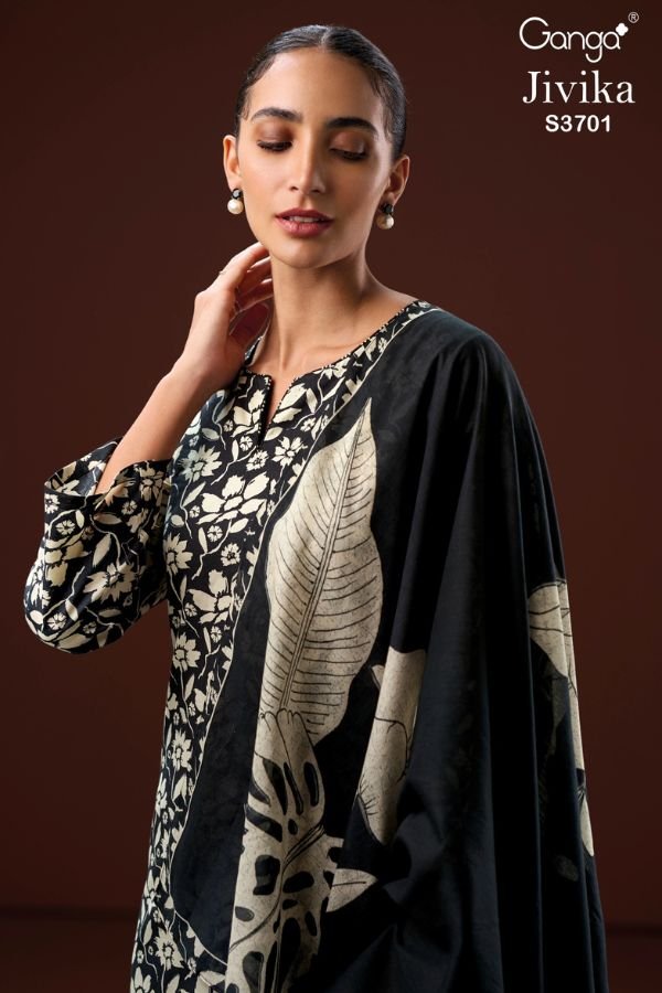 Ganga Fashion Jivika 3701 Cotton 4pcs Suit Catalog