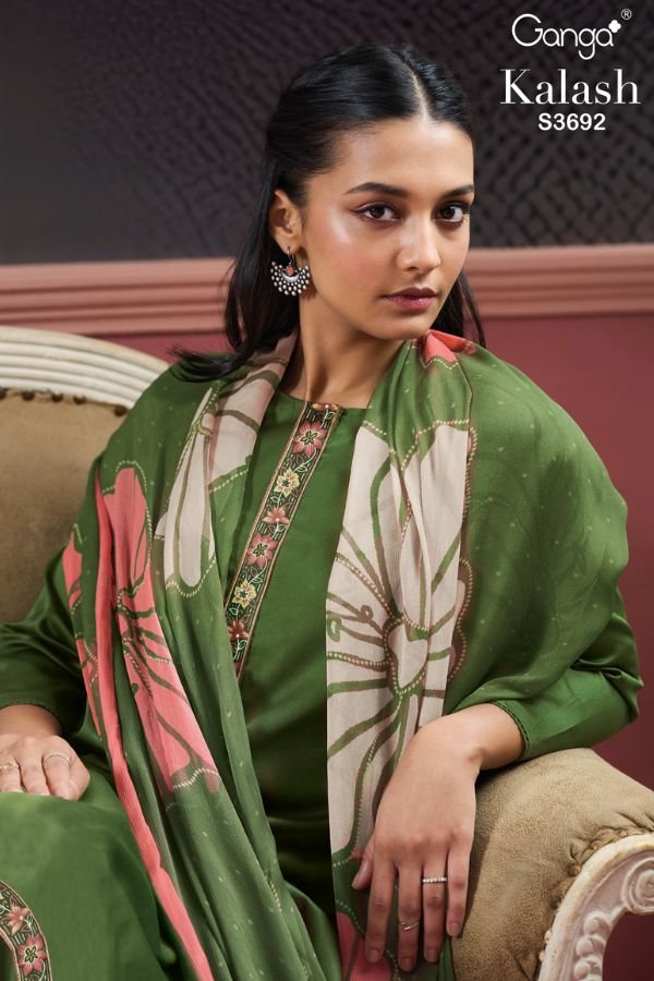 Ganga Fashion Kalash S3692 Cotton Silk Printed Suit Set