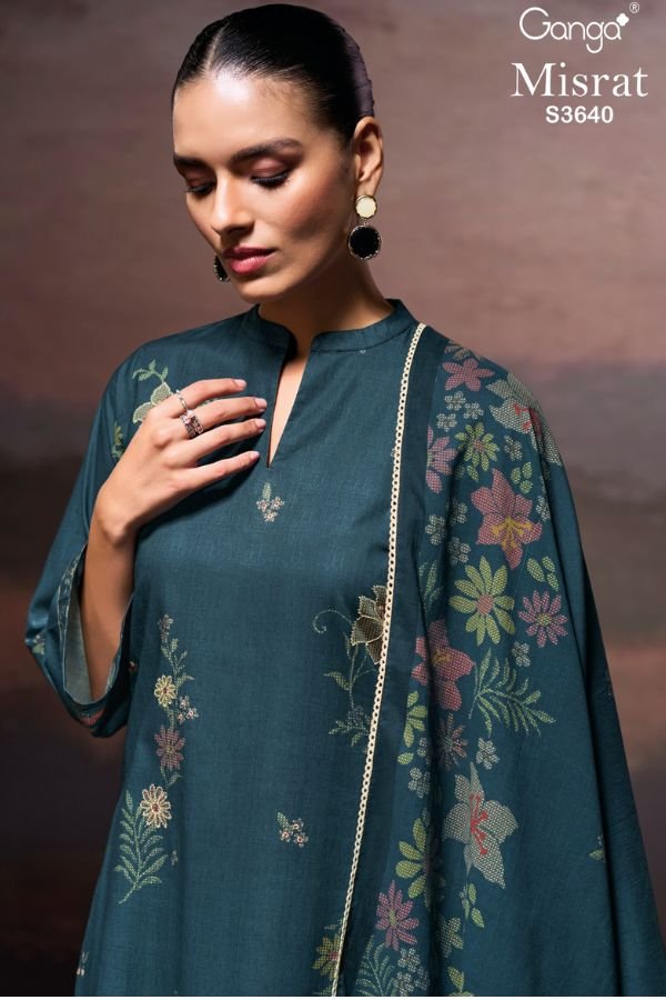 Ganga Fashion Misrat S3640 Cotton 4pcs Suit Catalog