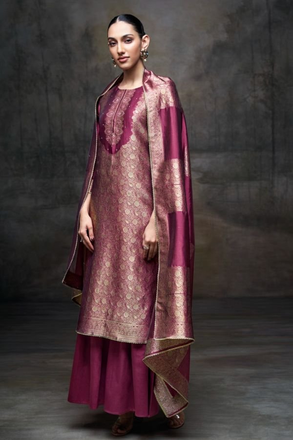 Ganga Fashions Kimberly S3697 Silk 4pcs Ladies Suit Catalog