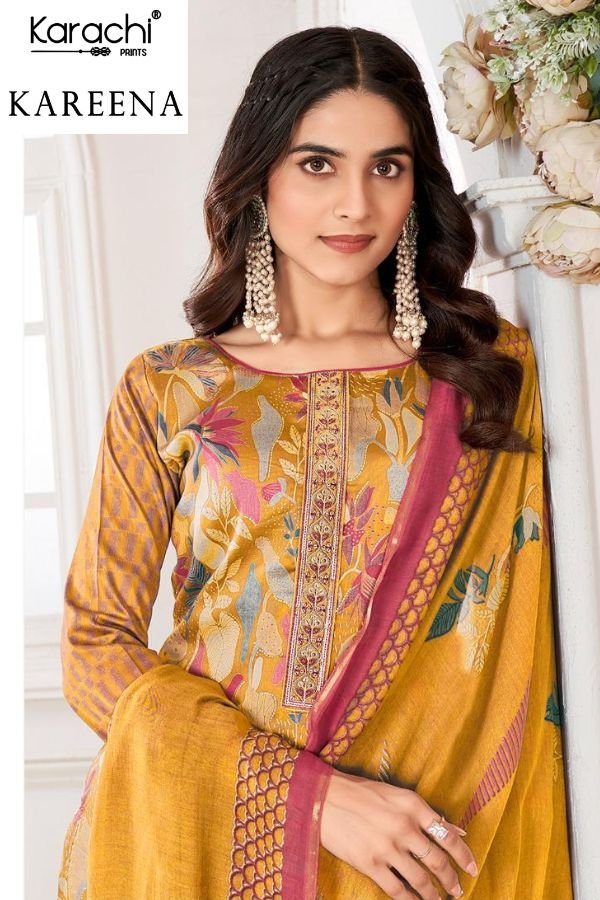 Kesar Karachi Kareena Jam Satin Ladies Suit 4Pcs Catalog