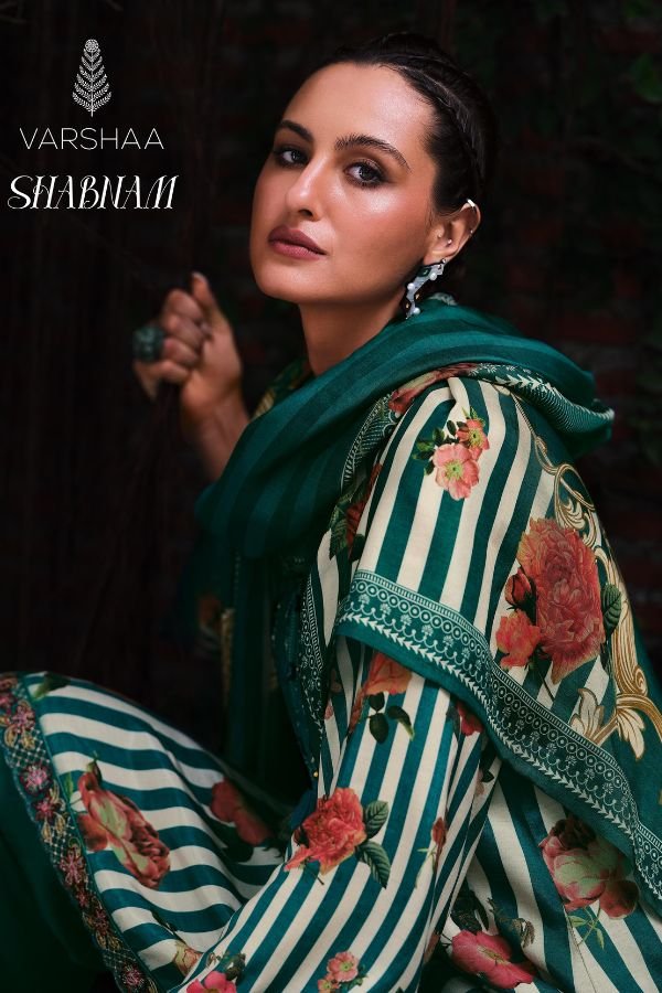 Varsha Fashion Shabnam Muslin 5pcs Ladies Suits Catalog