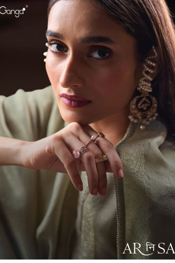 Ganga Fashion Arnisa Ladies Silk 6pcs Suit Catalog