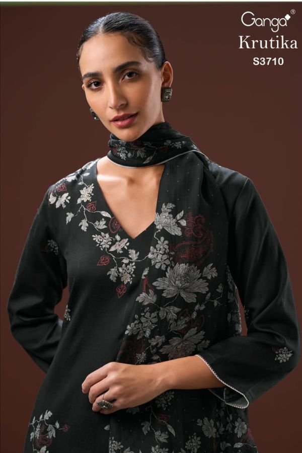 Ganga Fashions Krutika S3710 Cotton Satin 2pcs Suit Catalog