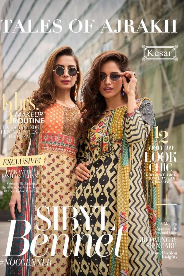 Kesar Karachi Tales of Ajrakh Muslin Ladies Suit 4Pcs Catalog