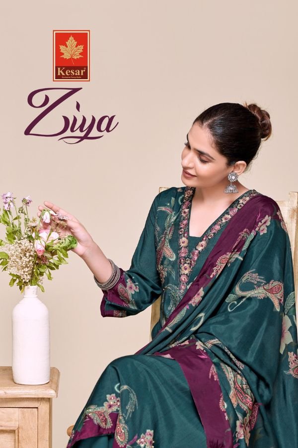 Kesar Karachi Ziya Muslin Ladies Suit 4Pcs Catalog