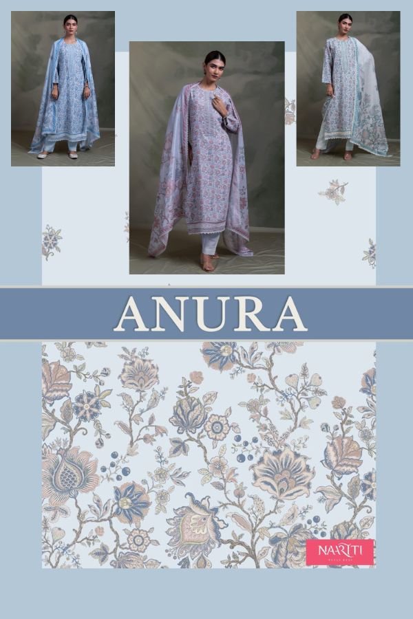 Naariti Anura Linen Printed Suits 3 pcs Catalogue