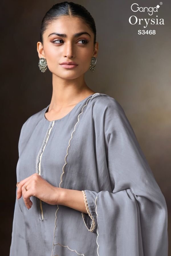 Ganga Fashion Orysia S3468 Ladies 2pcs Silk Suit Catalog