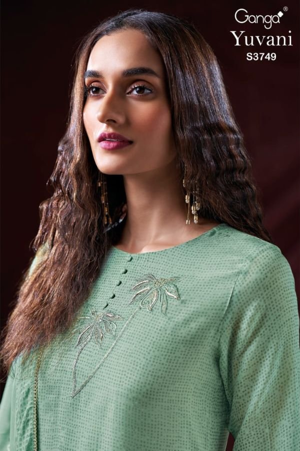Ganga Fashion Yuvani S3749 Silk 2pcs Ladies Suit Catalog