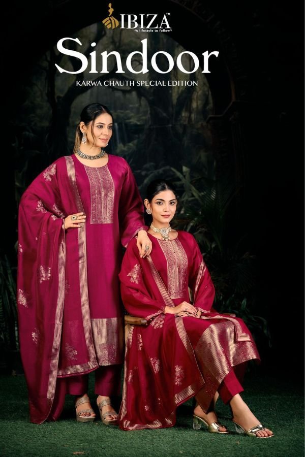 Ibiza Sindoor Silk 4Pcs Ladies Salwar Suit Catalog