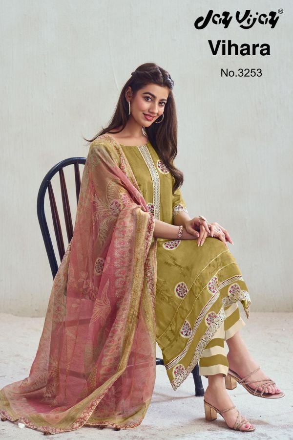 Jay Vijay Prints Vihara 3253 Silk 4pcs Ladies Suit Set