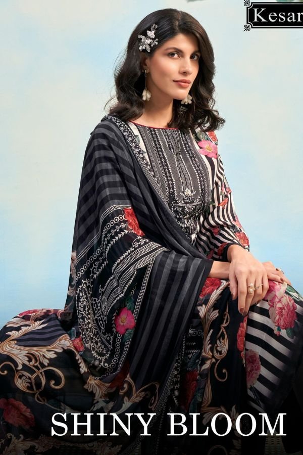 Kesar Karachi Shiny Bloom Printed Ladies Suit 4Pcs Catalog