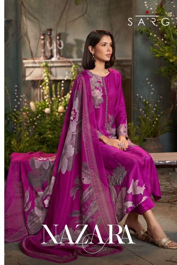Sahiba Sarg Nazara Muslin Silk Ladies Suits 6pcs Catalog