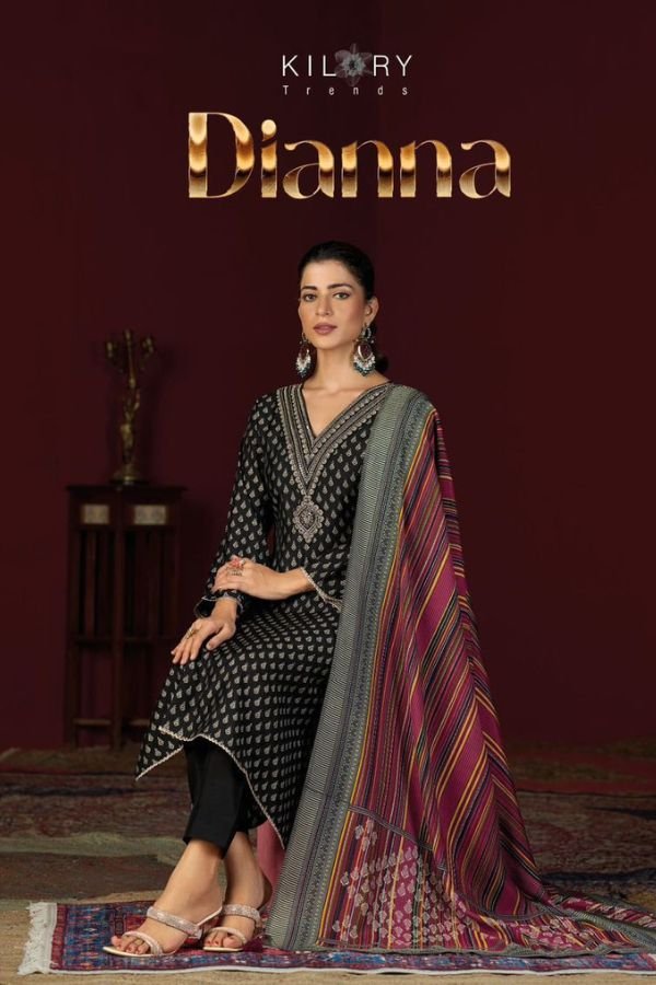 Kilory Trends Dianna Muslin Silk 4Pcs Salwar Suit Set