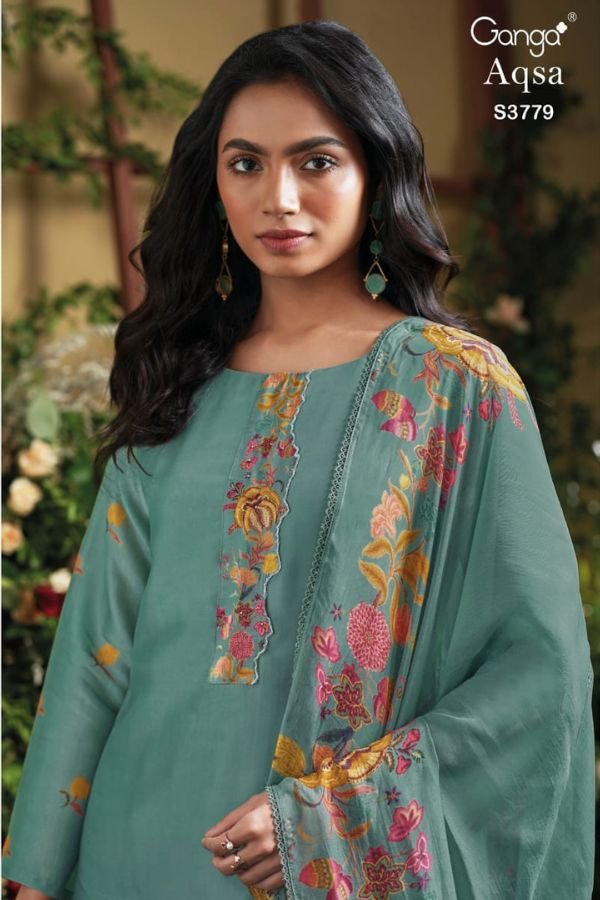 Ganga Fashion Aqsa S3779 Silk Satin 2pcs Suit Catalog