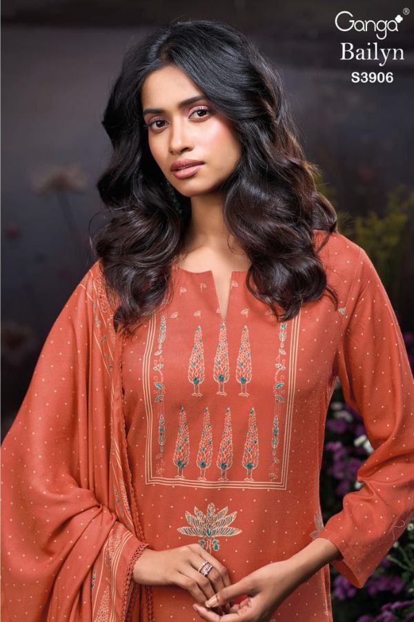 Ganga Fashion Bailyn S3906 Pashmina Winter 4pcs Suit Set
