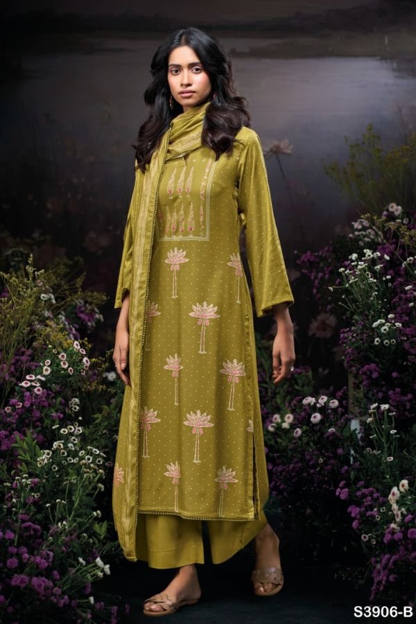 Ganga Fashion Bailyn S3906 Pashmina Winter 4pcs Suit Set