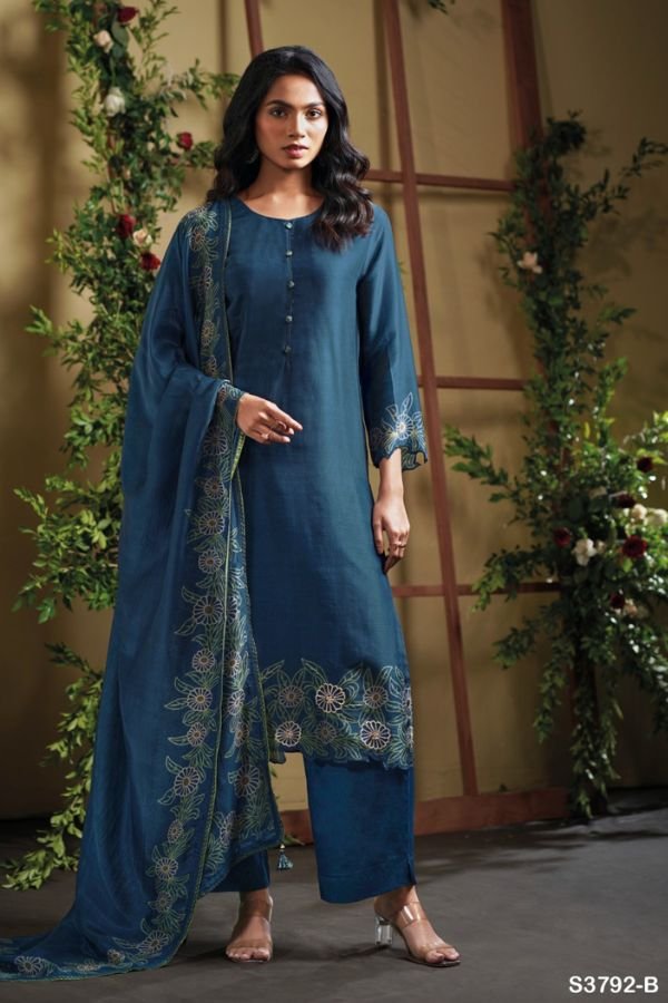 Ganga Fashion Buddhi S3792 Silk Satin 2pcs Suit Catalog