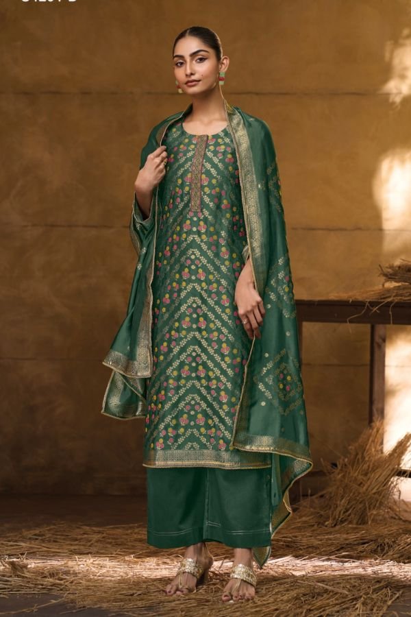 Ganga Fashion Jerica S4201 Silk 4pcs Ladies Suit Catalog