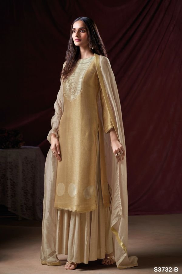 Ganga Fashion Rumeesa S3732 Silk 2pcs Ladies Suit Catalog