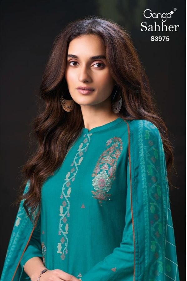 Ganga Fashion Sahher S3975 Pashmina Winter 4pcs Suit Set