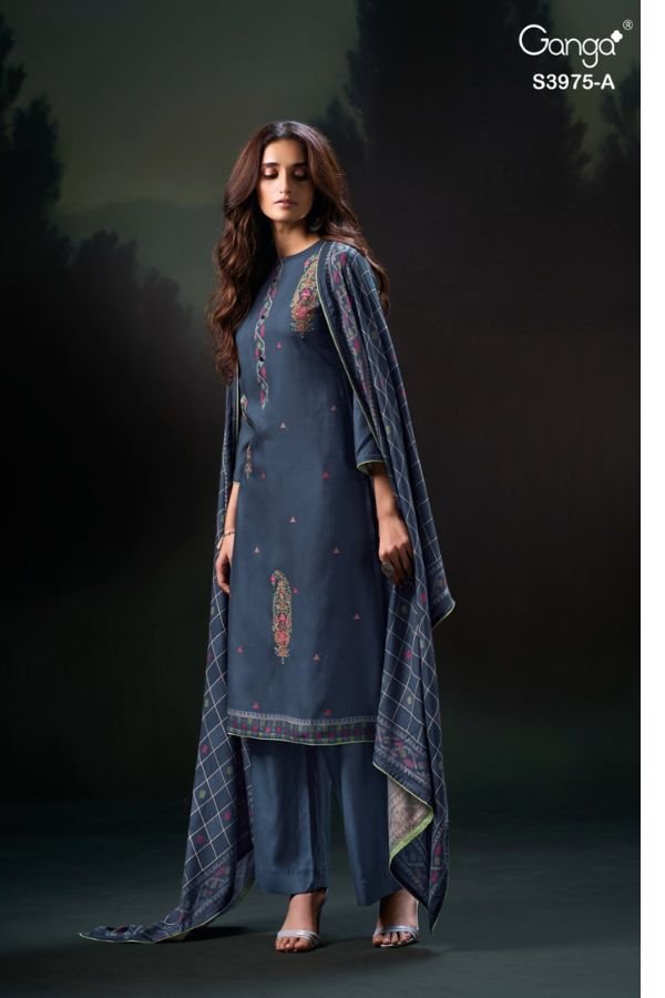 Ganga Fashion Sahher S3975 Pashmina Winter 4pcs Suit Set