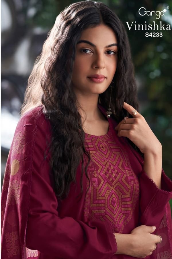 Ganga Fashion Vinishka S4233 Pashmina Winter 4pcs Suit Set