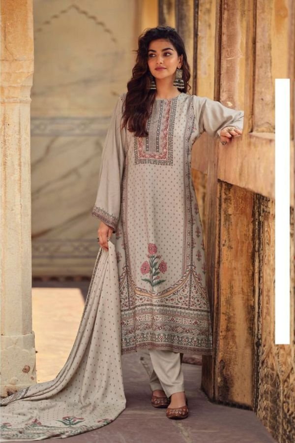 Kesar Karachi Hasrat Pashmina 4pcs Salwar Suit Catalog