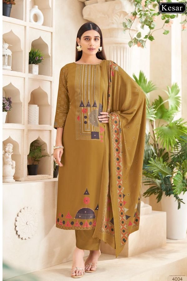 Kesar Karachi Sofiya Pashmina 4pcs Winter Suit Catalog