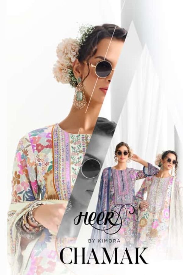 Kimora Fashion Heer Chamak Pashmina 6pcs Suits Catalog