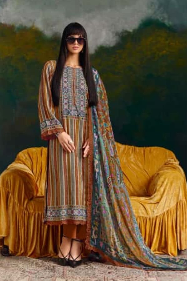Kimora Fashion Heer Kashida Pashmina 6pcs Suits Catalog