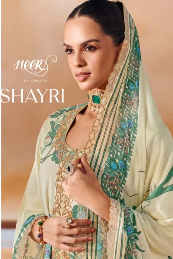 Kimora Fashion Heer Shayri Pashmina 6pcs Suits Catalog