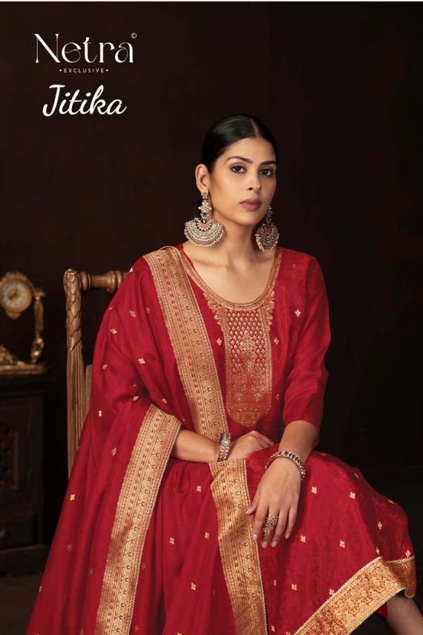 Netra Exclusive Jitika Ladies 6Pcs Unstitched Suit Catalog