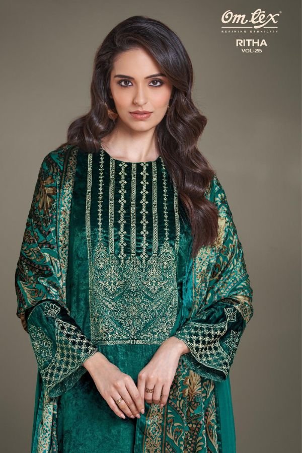 Omtex Ritha Vol 26 Velvet 4pcs Winter Salwar Suit Full set