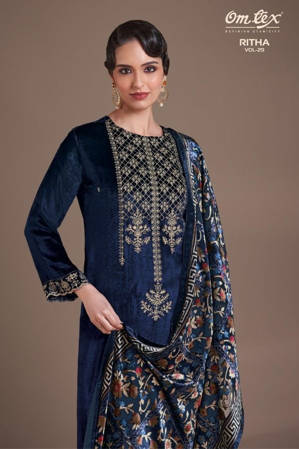 Omtex Ritha Vol 29 Velvet 4pcs Winter Salwar Suit Full Set