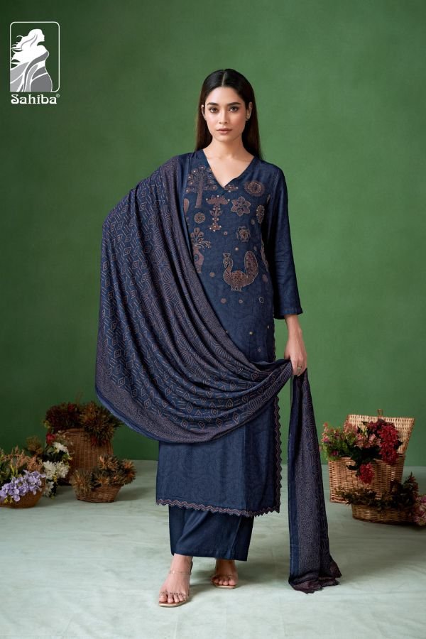 Sahiba Jugnuma 6pcs Pashmina Printed Winter Suit Catalog