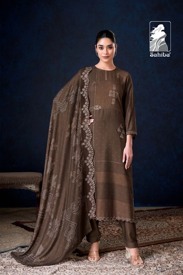 Sahiba Zimal 6pcs Pashmina Printed Winter Suit Catalog